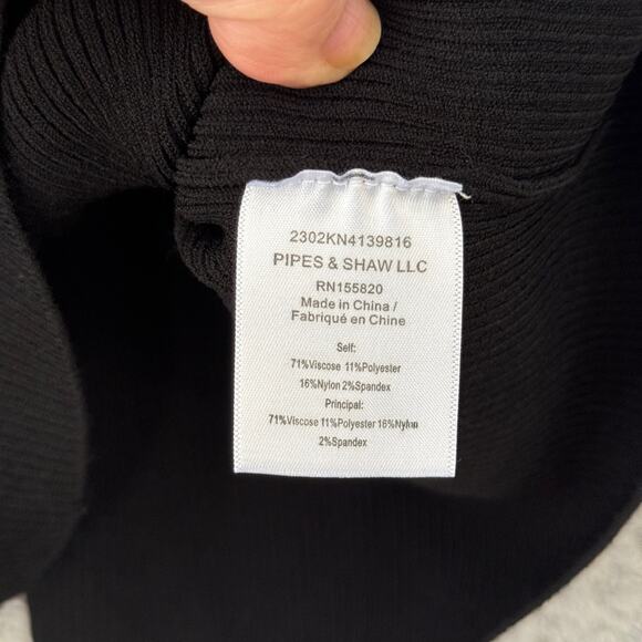 VERONICA BEARD Arago ribbed-knit peplum black top Size M - Picture 8 of 10